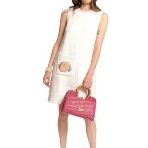 Frances Valentine White Fringe Mini Dress